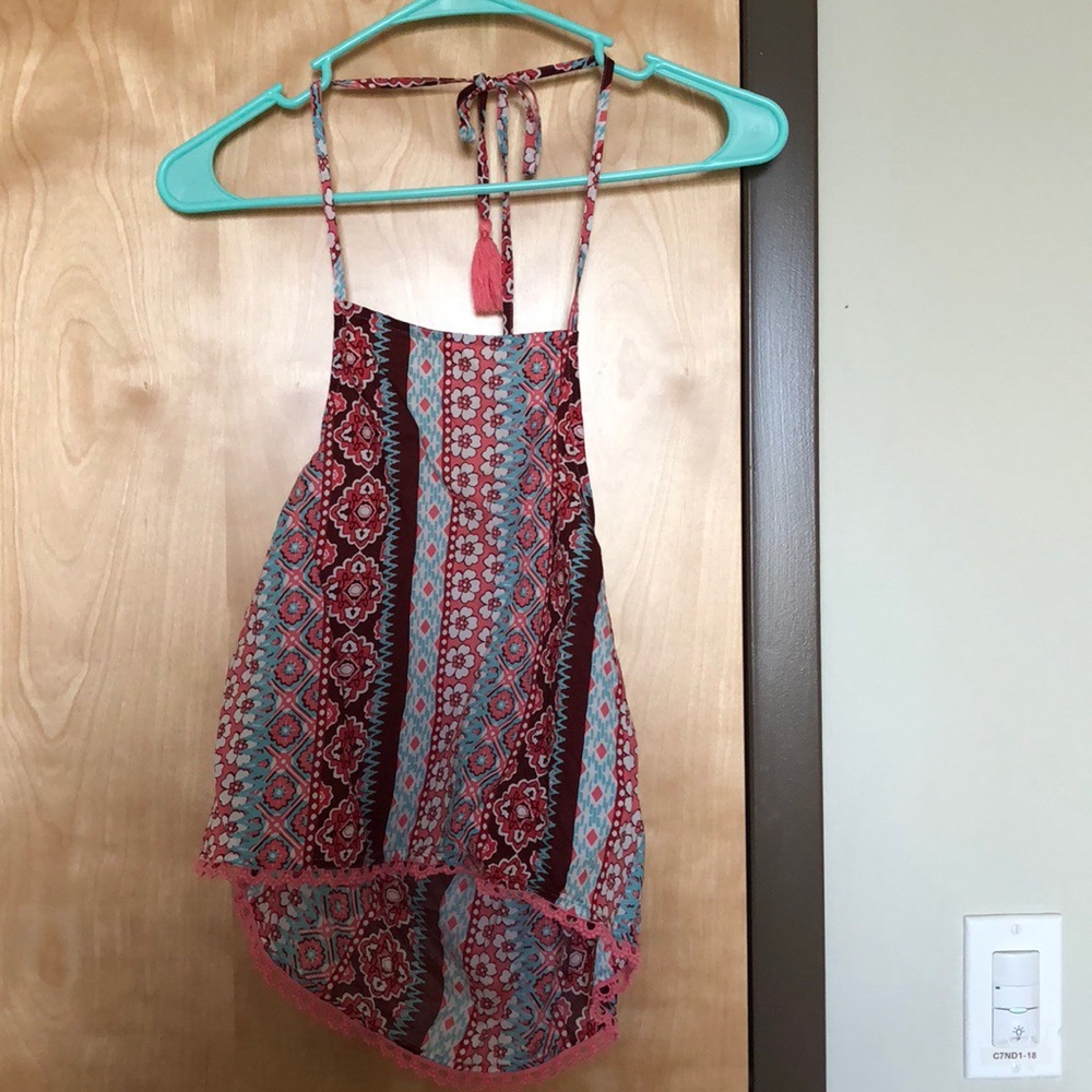 Cropped floral halter top from Hollsiter